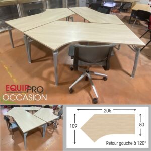 Bureau d'occasion 120° retour gauche coloris chêne