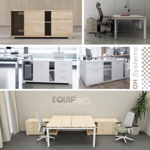 Crédence de bureau blanche avec retour latéral porteur Equip’Pro Montceau-les-Mines (71300)