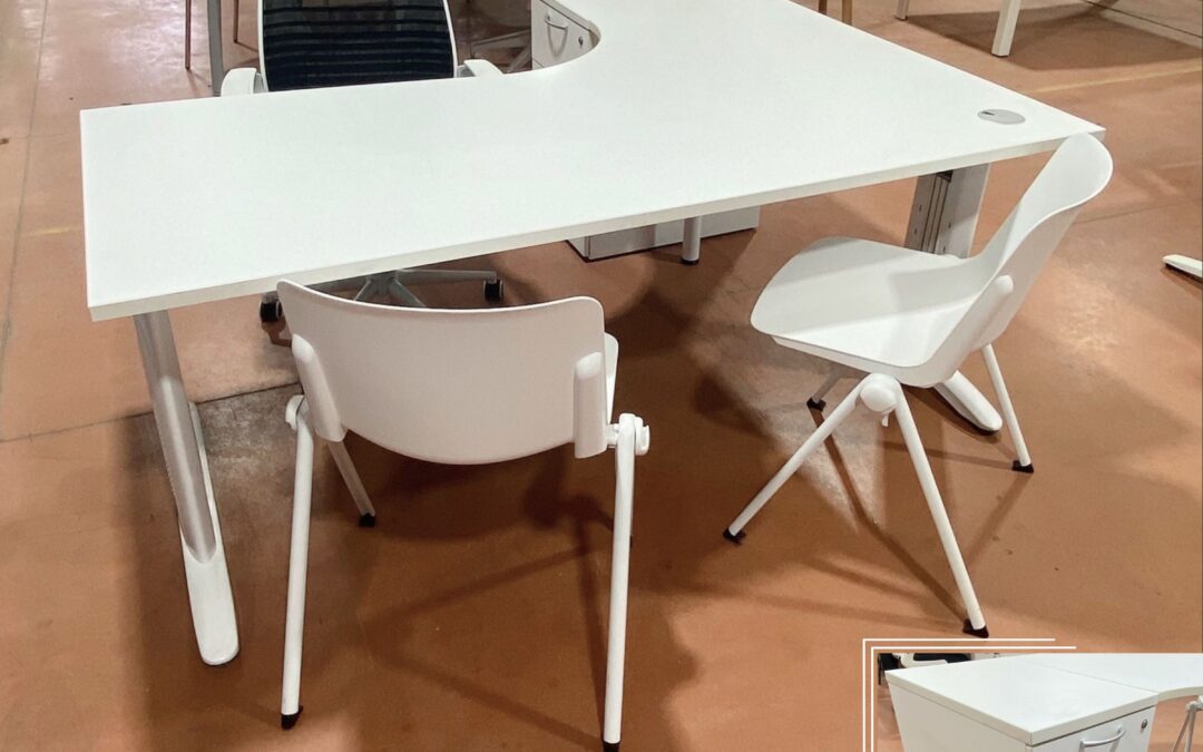 Bureau d’occasion 180×110 avec caisson retour droite ou gauche